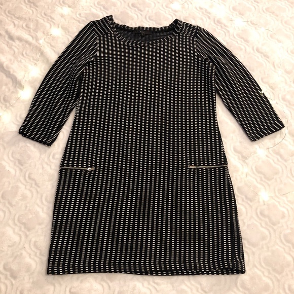 Black white long sleeve dress size small 2 - Picture 2 of 4